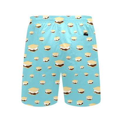 S_Mores Print Design LKS302 Men's Swim Trunks Beach Shorts