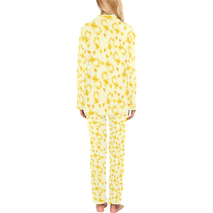 Childhood cancer Pattern Print Design 01 Women's Long Pajama Set
