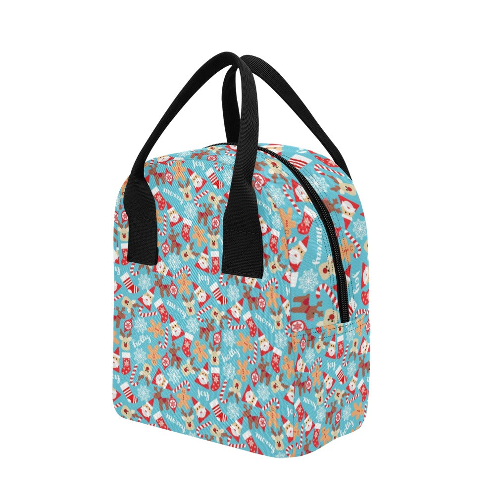 Santa Christmas Themed Print Design LKS306 Insulated Lunch Bag
