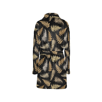 Fern Leave Bright Print Pattern Women's Fleece Robe