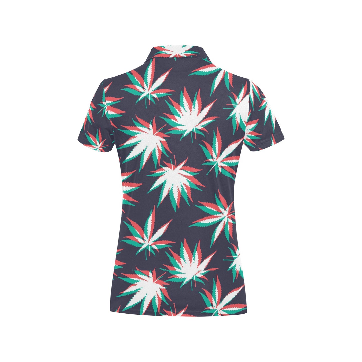 Pot Leaf Pattern Print Design A01 Women's Polo Shirt