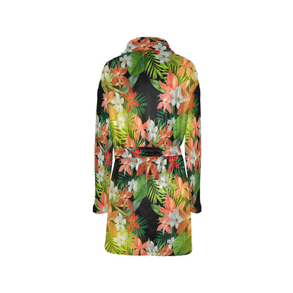Amaryllis Pattern Print Design AL07 Women's Fleece Robe