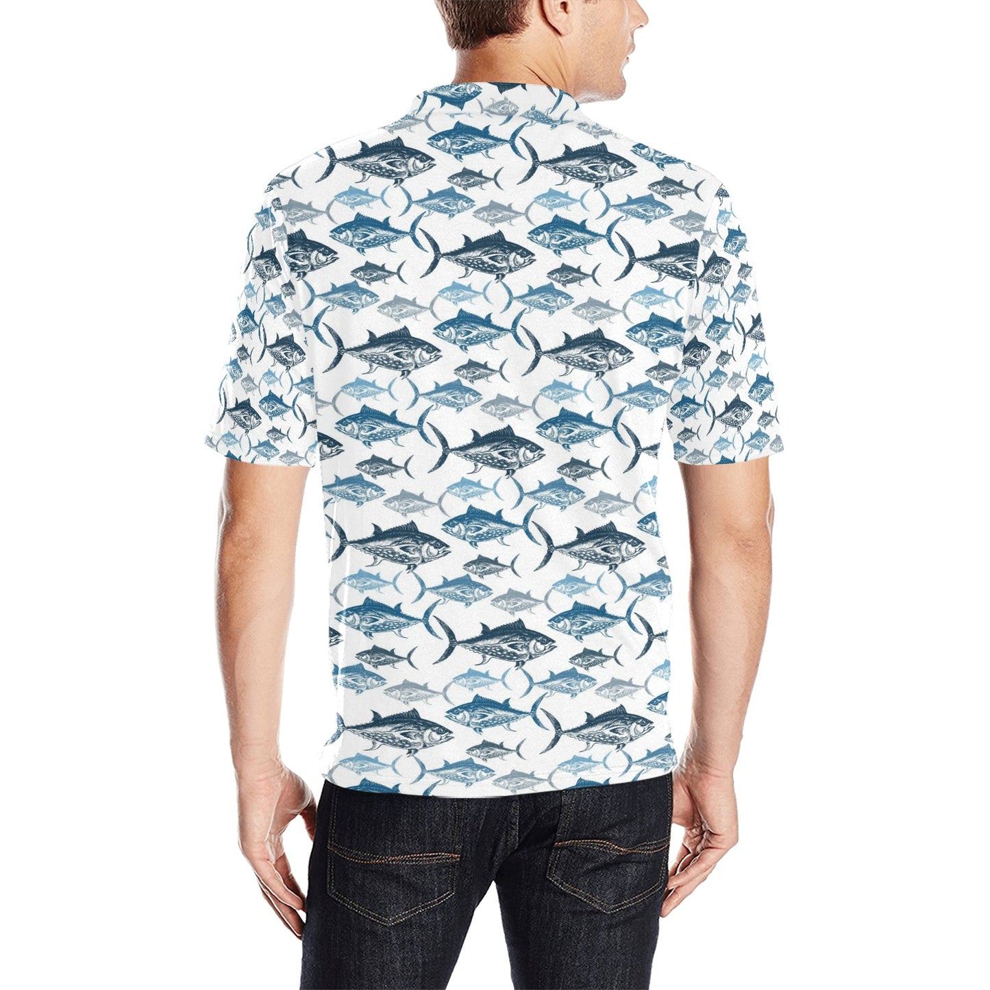 Tuna Fish Print Design LKS303 Men Polo Shirt