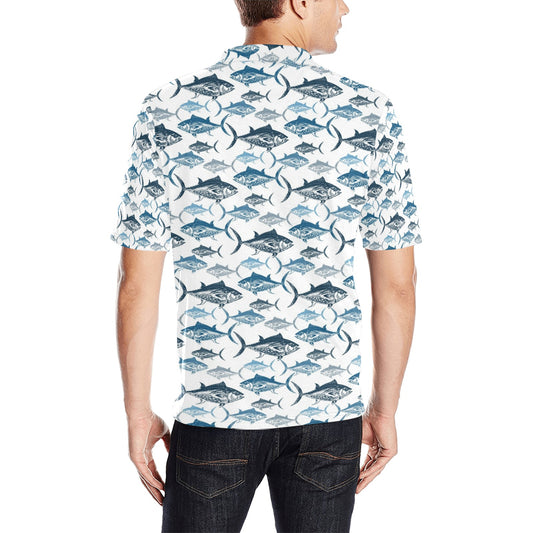 Tuna Fish Print Design LKS303 Men Polo Shirt