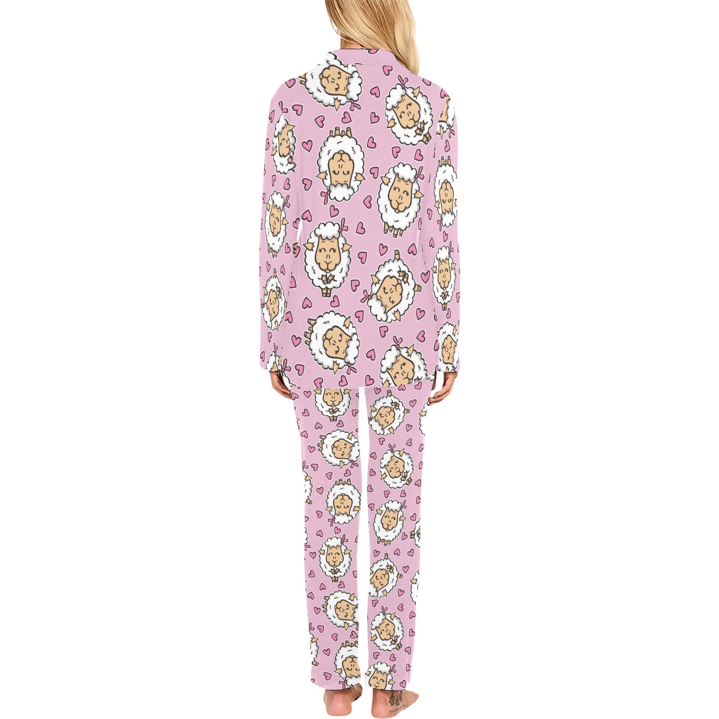 Sheep Cute Pattern Print Design 01 Women's Long Pajama Set