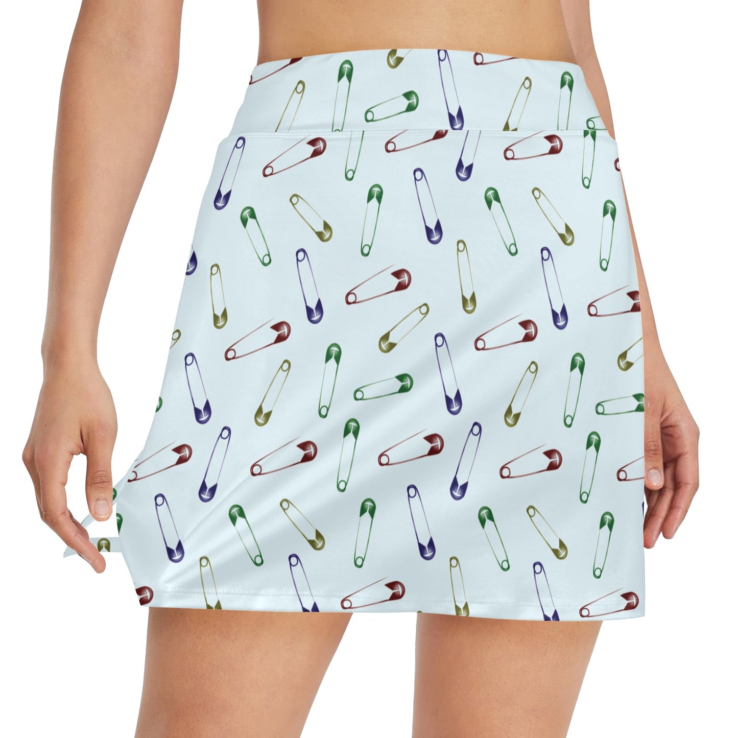 Safety Pin Print Design LKS303 17" Golf & Pickleball Skort with Pockets