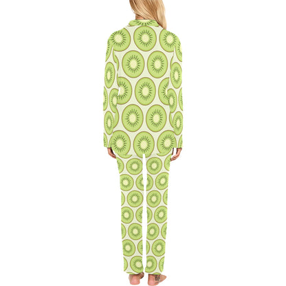 Kiwi Pattern Print Design KW02 Women's Long Pajama Set