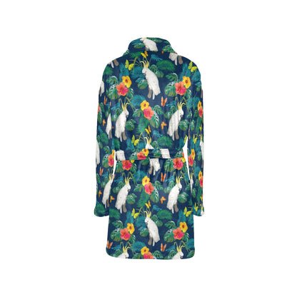 Cockatoo Tropical Pattern Print Design 02 Women's Fleece Robe