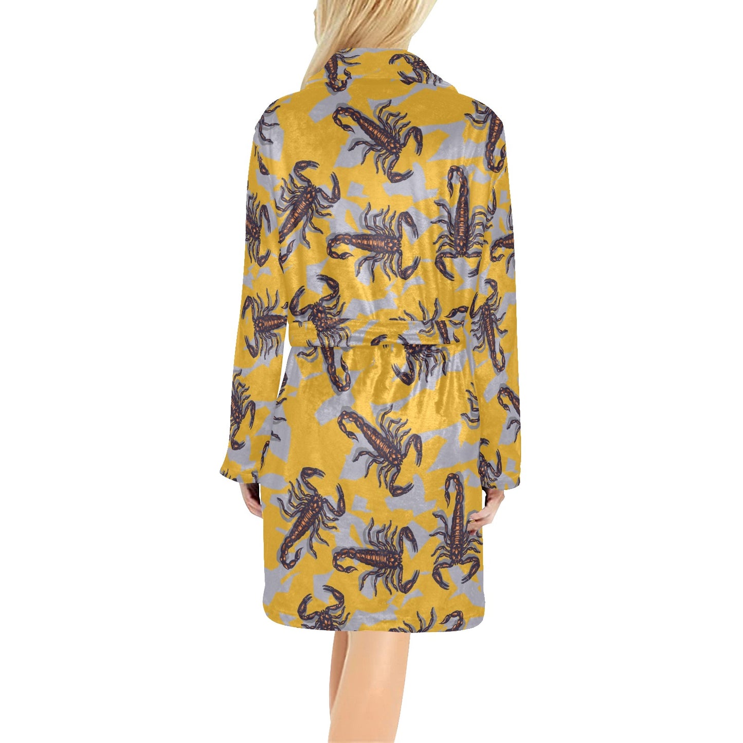 Scorpion Pattern Print Design 01 Women's Fleece Robe