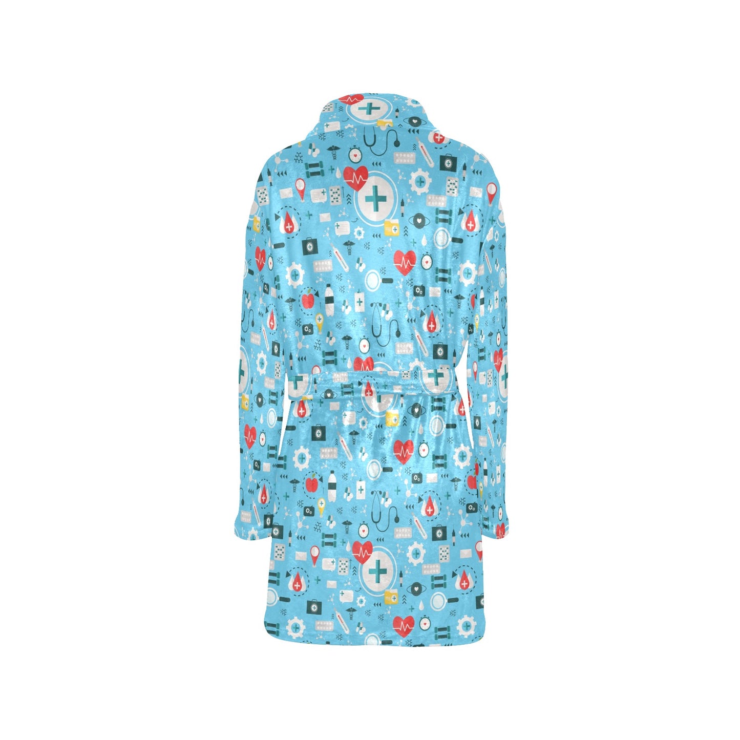 Medical Pattern Print Design 06 Women's Fleece Robe