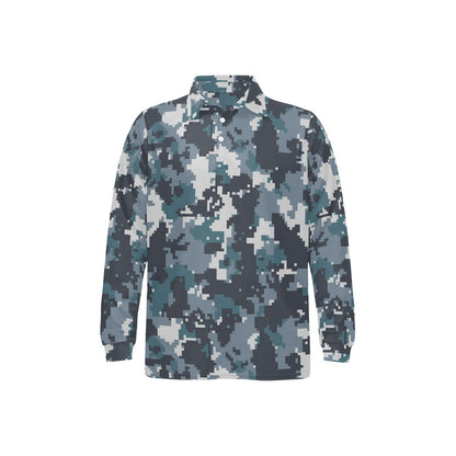 ACU Digital Urban Camouflage Long Sleeve Polo Shirt For Men's