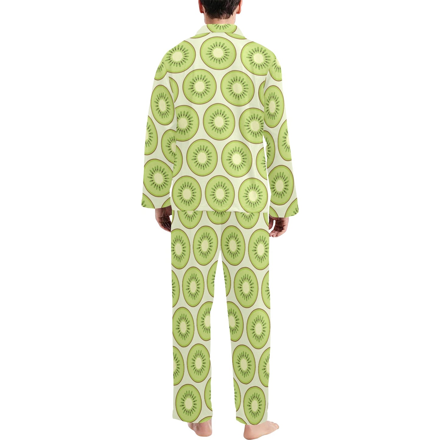 Kiwi Pattern Print Design KW02 Men's Long Pajama Set