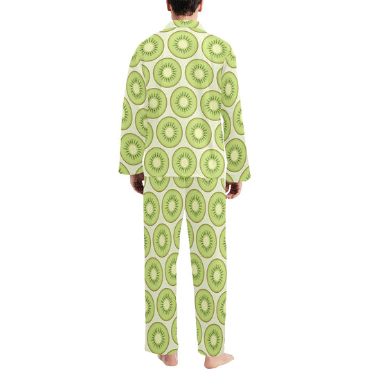 Kiwi Pattern Print Design KW02 Men's Long Pajama Set