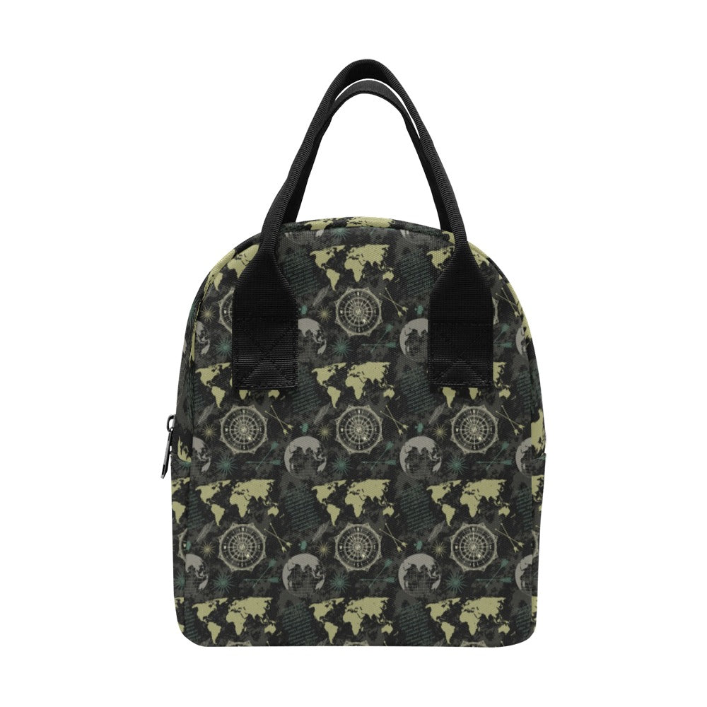 World Map Print Design LKS303 Insulated Lunch Bag