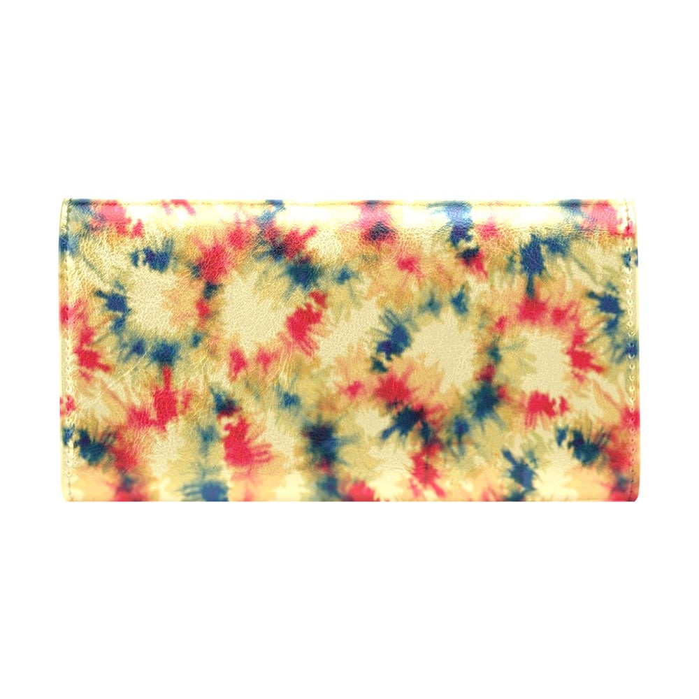 Tie Dye Print Design LKS302 Women's Trifold Wallet