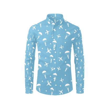 Skydiver Print Design LKS303 Men's Long Sleeve Dress Shirt