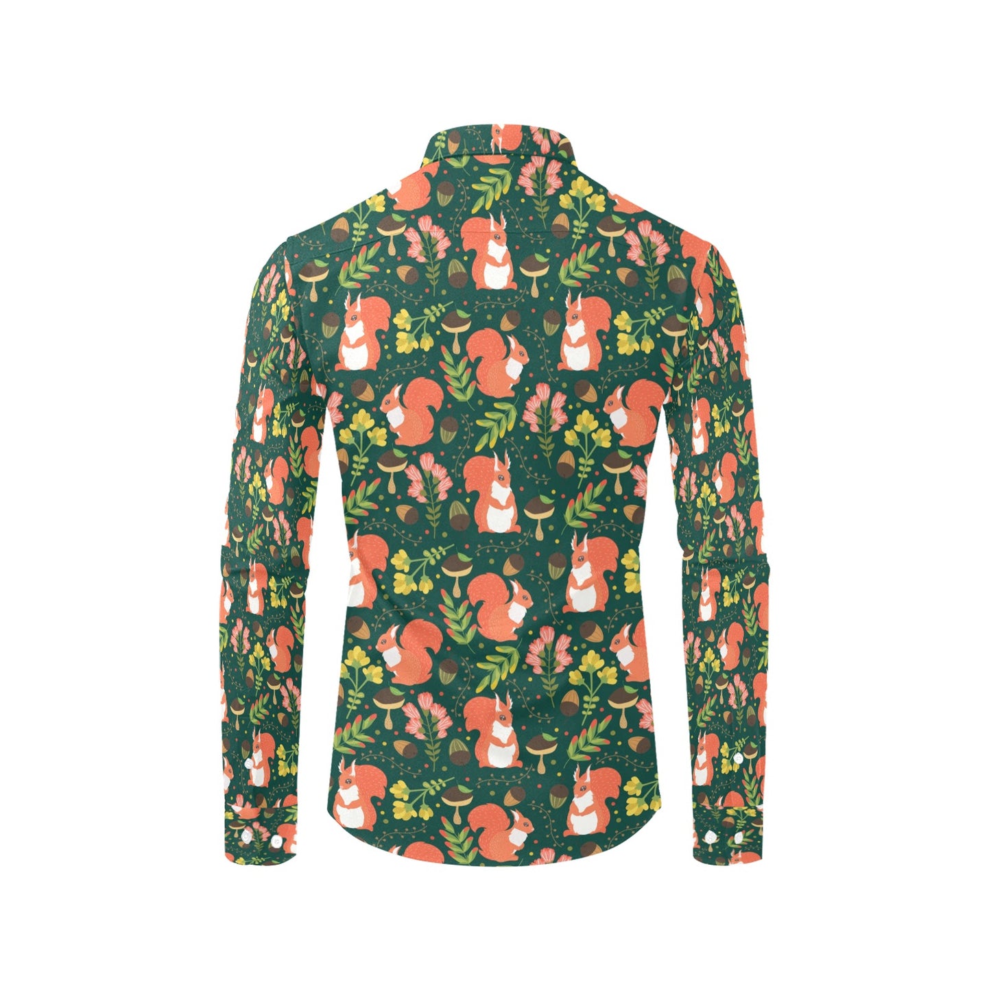 Squirrel Print Design LKS302 Men's Long Sleeve Dress Shirt