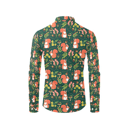 Squirrel Print Design LKS302 Men's Long Sleeve Dress Shirt