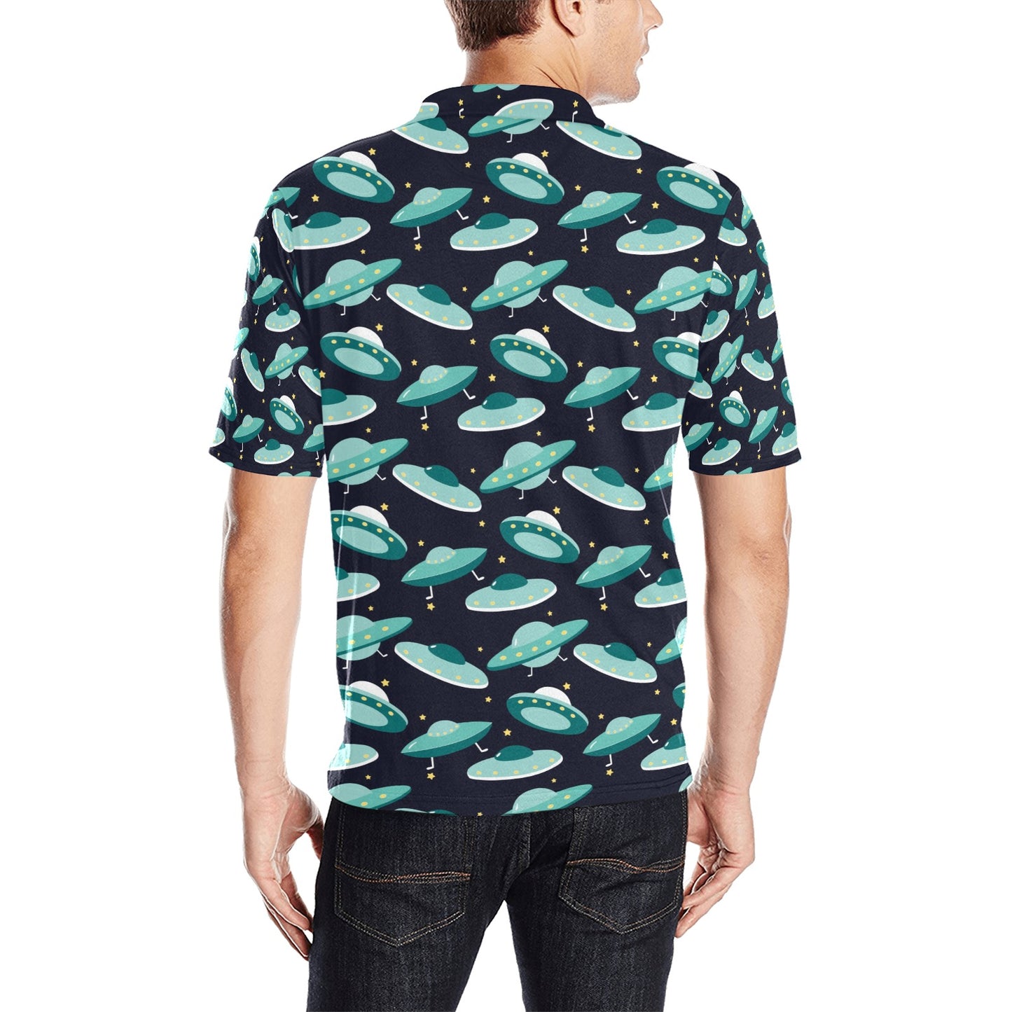 UFO Print Design LKS304 Men Polo Shirt