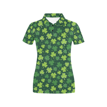 Clover Pattern Print Design 02 Women's Polo Shirt