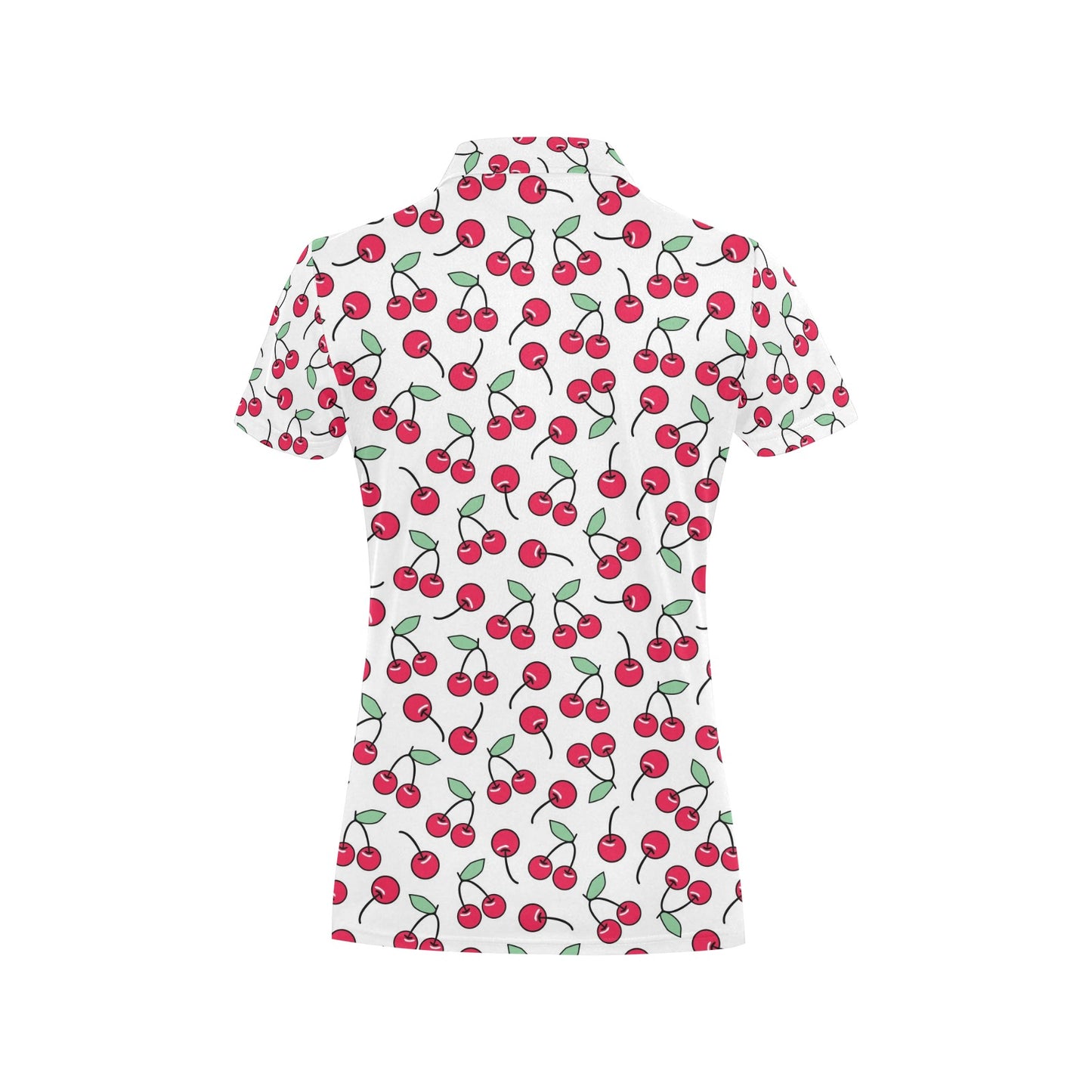 Cherry Pattern Print Design 03 Women's Polo Shirt
