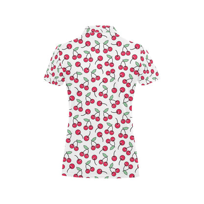 Cherry Pattern Print Design 03 Women's Polo Shirt