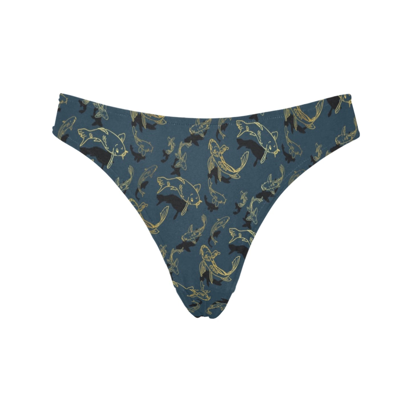 Koi Carp Gold Design Themed Print Women's Thongs