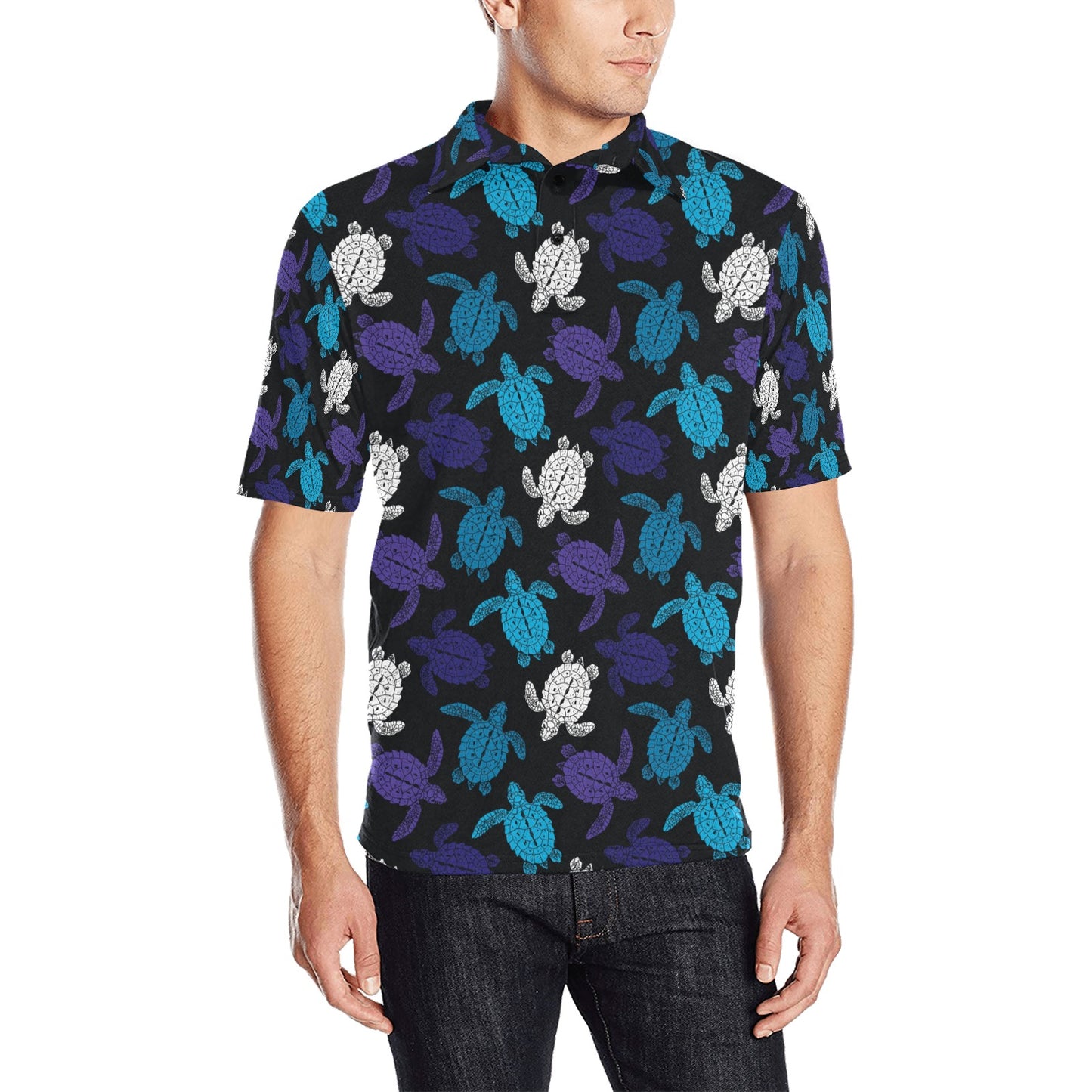 Sea Turtle Print Design LKS306 Men Polo Shirt