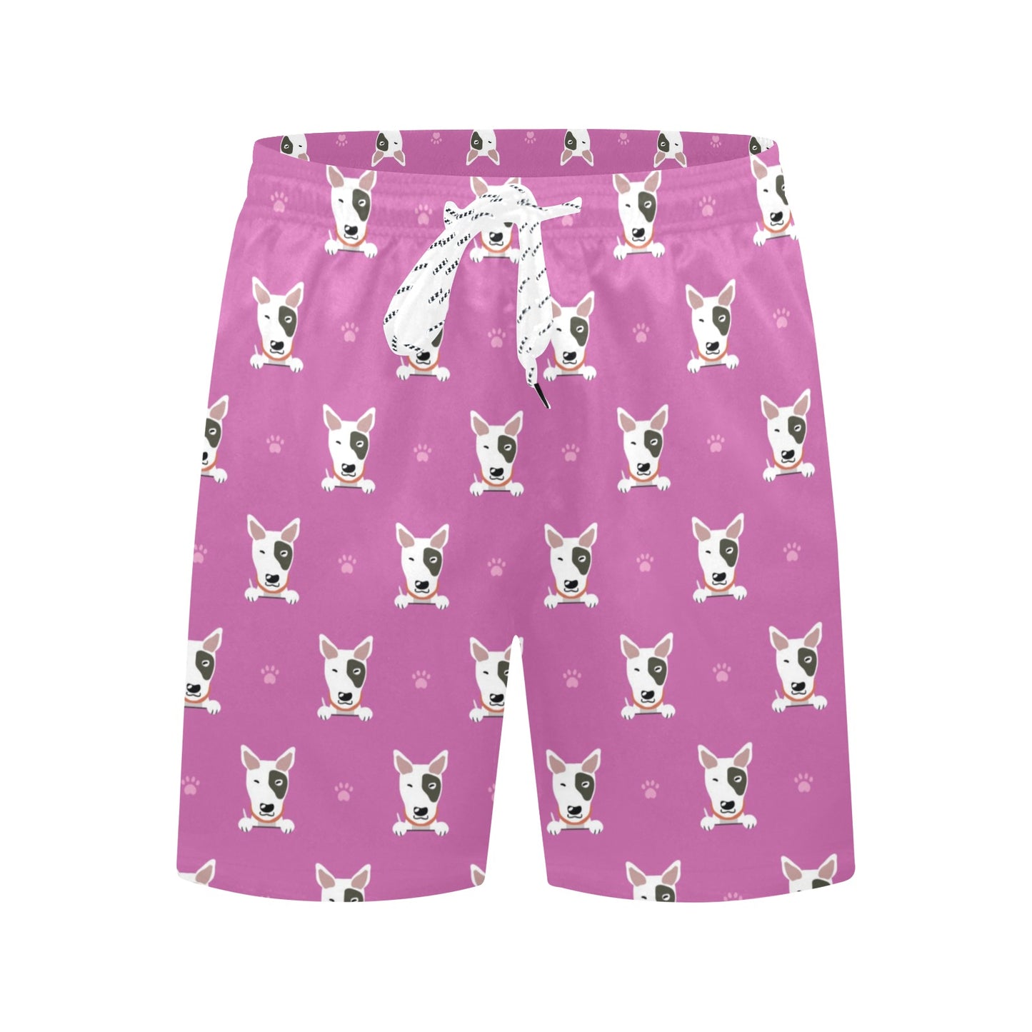 Bull Terrier Happy Print Pattern Men's Swim Trunks Beach Shorts