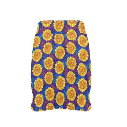 Sunflower Hand Drawn Style Print 17" Golf & Pickleball Skort with Pockets