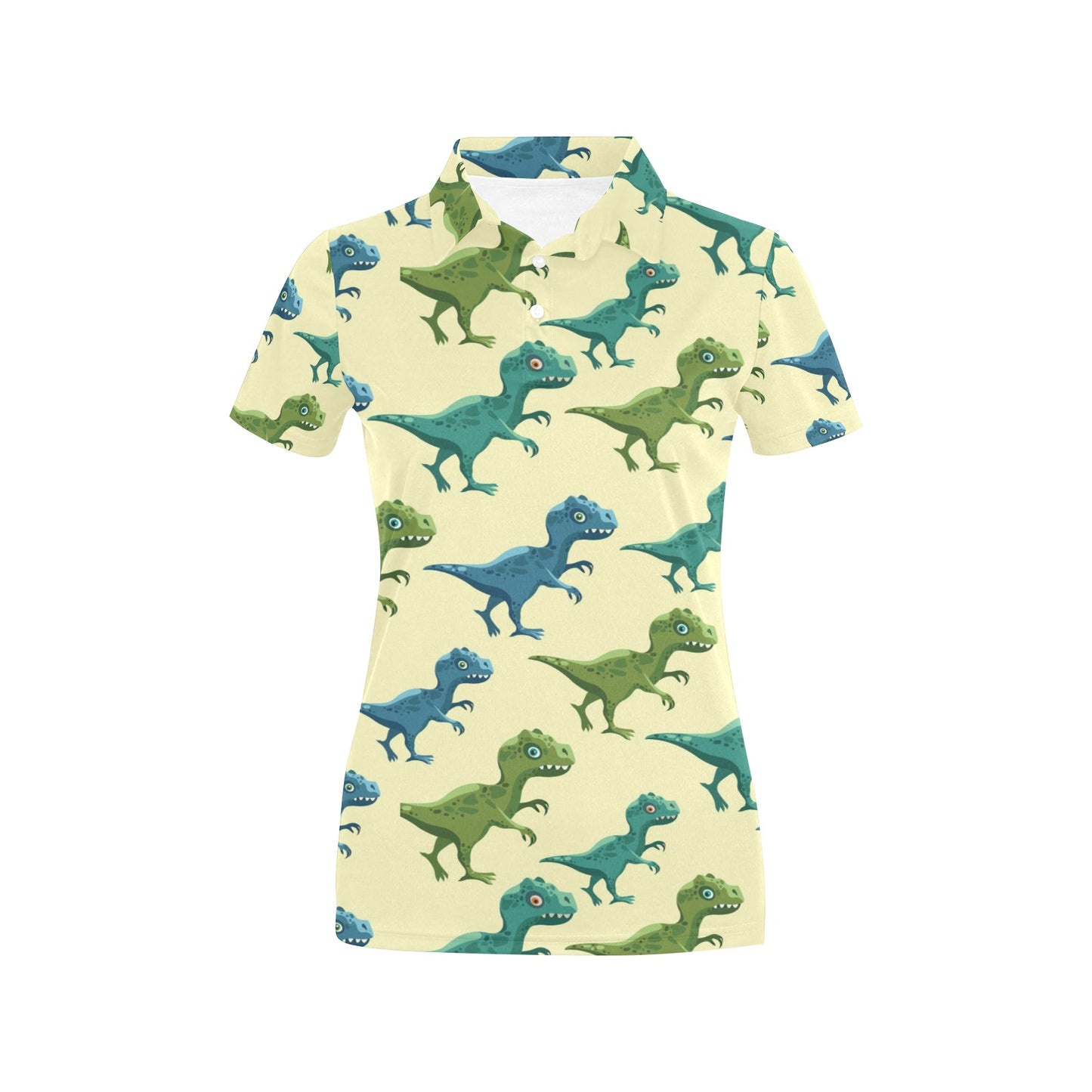 T Rex Pattern Print Design A04 Women's Polo Shirt