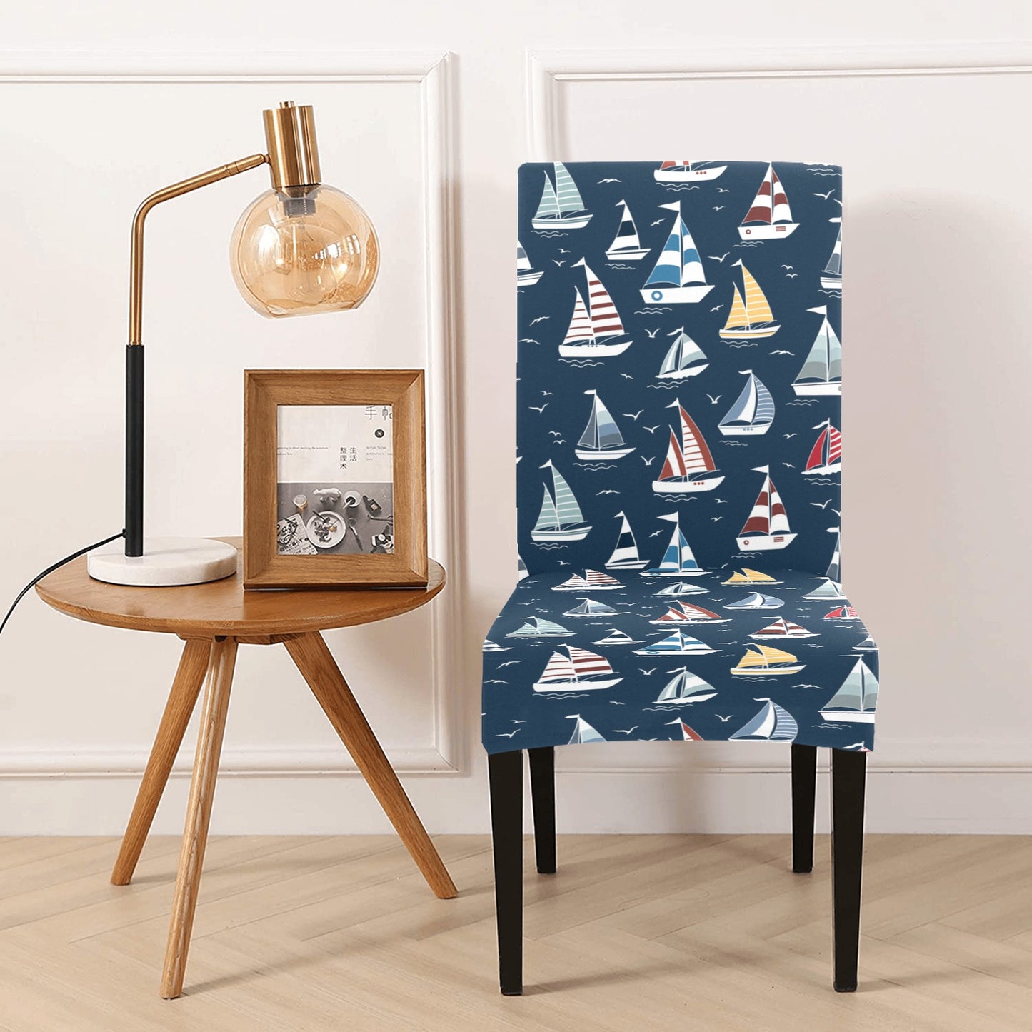 Sailboat Print Design LKS306 Dining Chair Slipcover