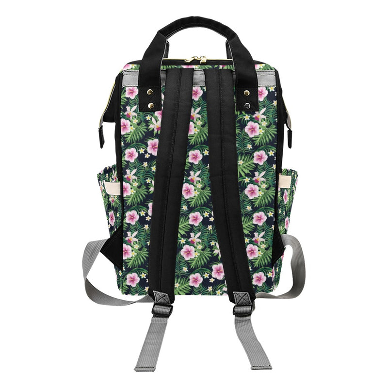 Hibiscus Tropical Print Design LKS309 Diaper Bag Backpack