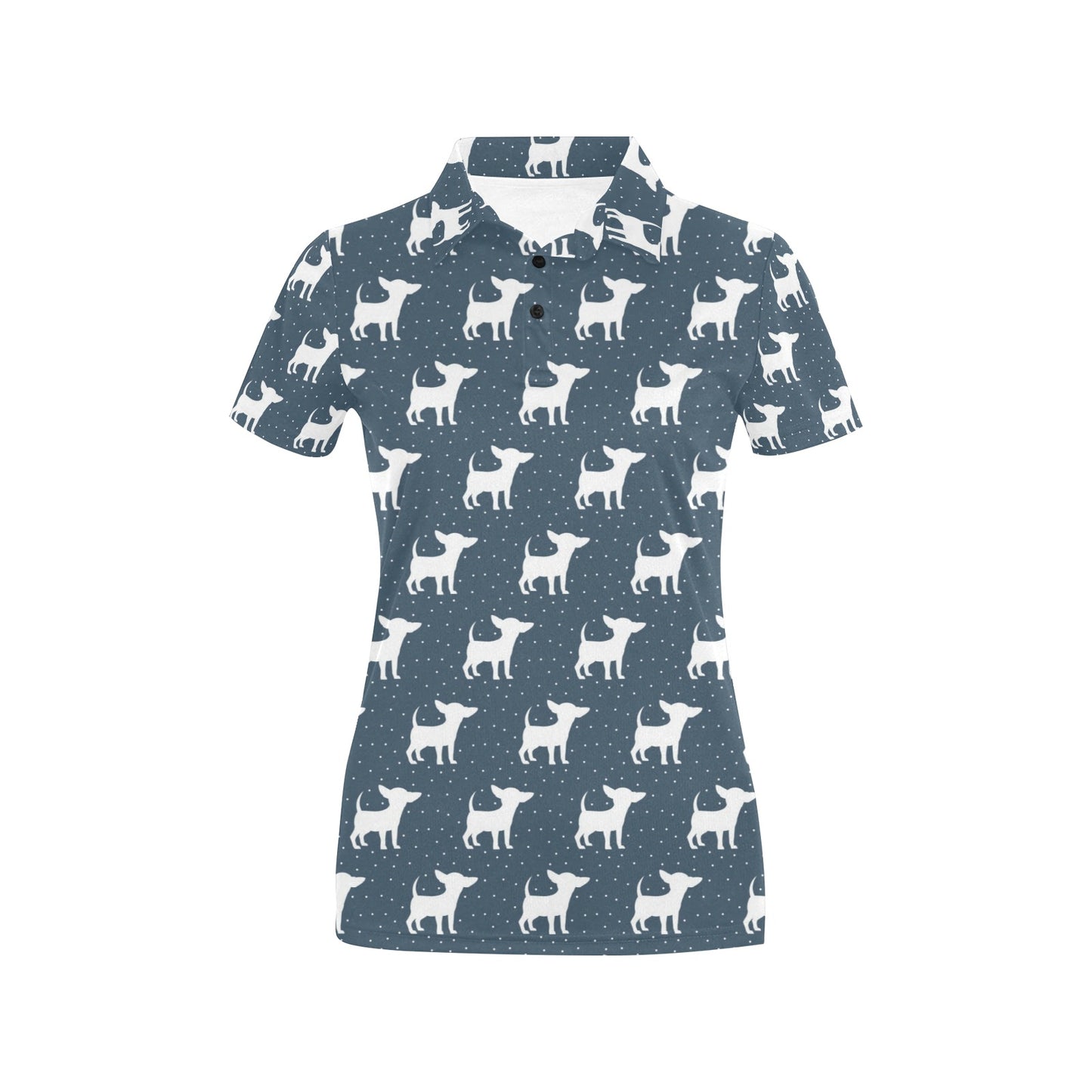 Chihuahua Pattern Print Design 03 Women's Polo Shirt