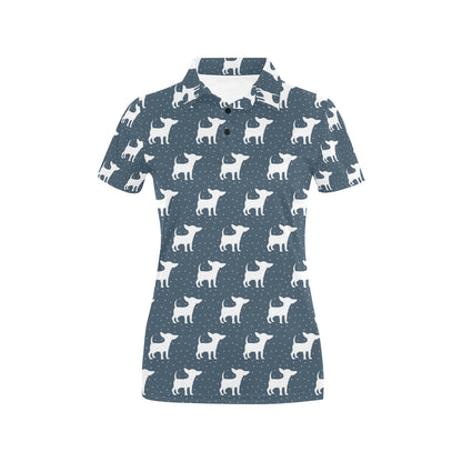 Chihuahua Pattern Print Design 03 Women's Polo Shirt