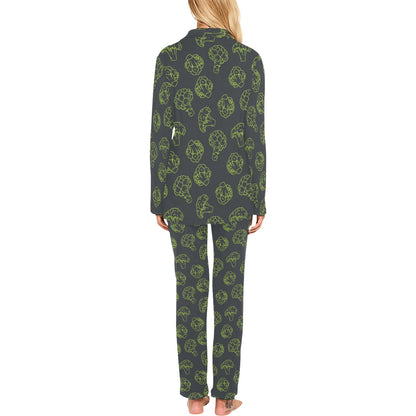 Broccoli Pattern Print Design 01 Women's Long Pajama Set