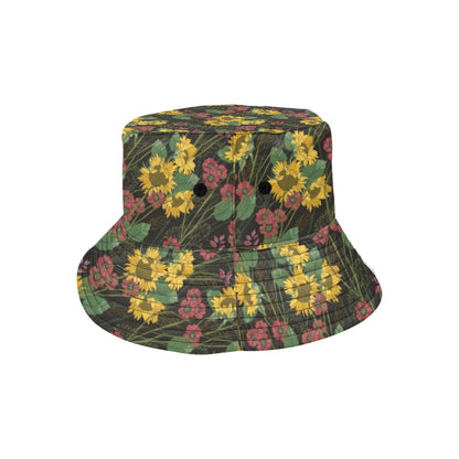 Sunflower Print Design LKS303 Unisex Bucket Hat
