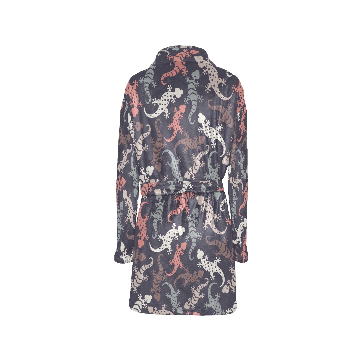 Gecko Pattern Print Design 02 Women's Fleece Robe