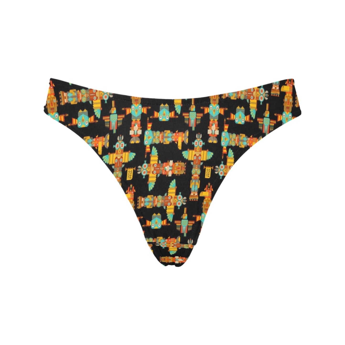 Totem Pole Cartoon Print Women's Thongs