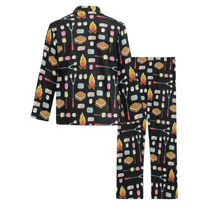 Camping Campfire Marshmallows Men's Long Pajama Set