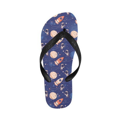 Space Astronaut Rocket Print Design LKS304 Flip Flops