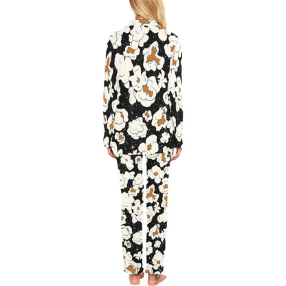 Popcorn Pattern Print Design A02 Women's Long Pajama Set