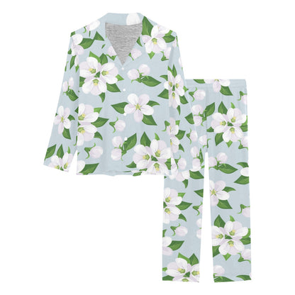 Apple blossom Pattern Print Design AB04 Women's Long Pajama Set