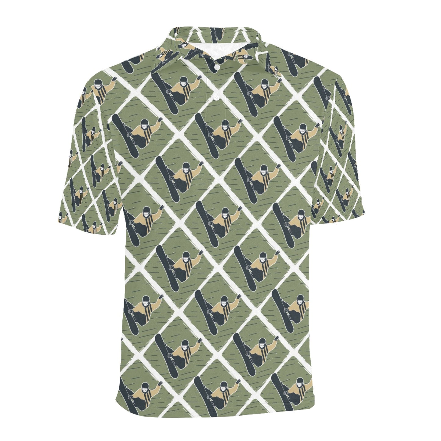 Snowboard Man Print Design LKS302 Men Polo Shirt