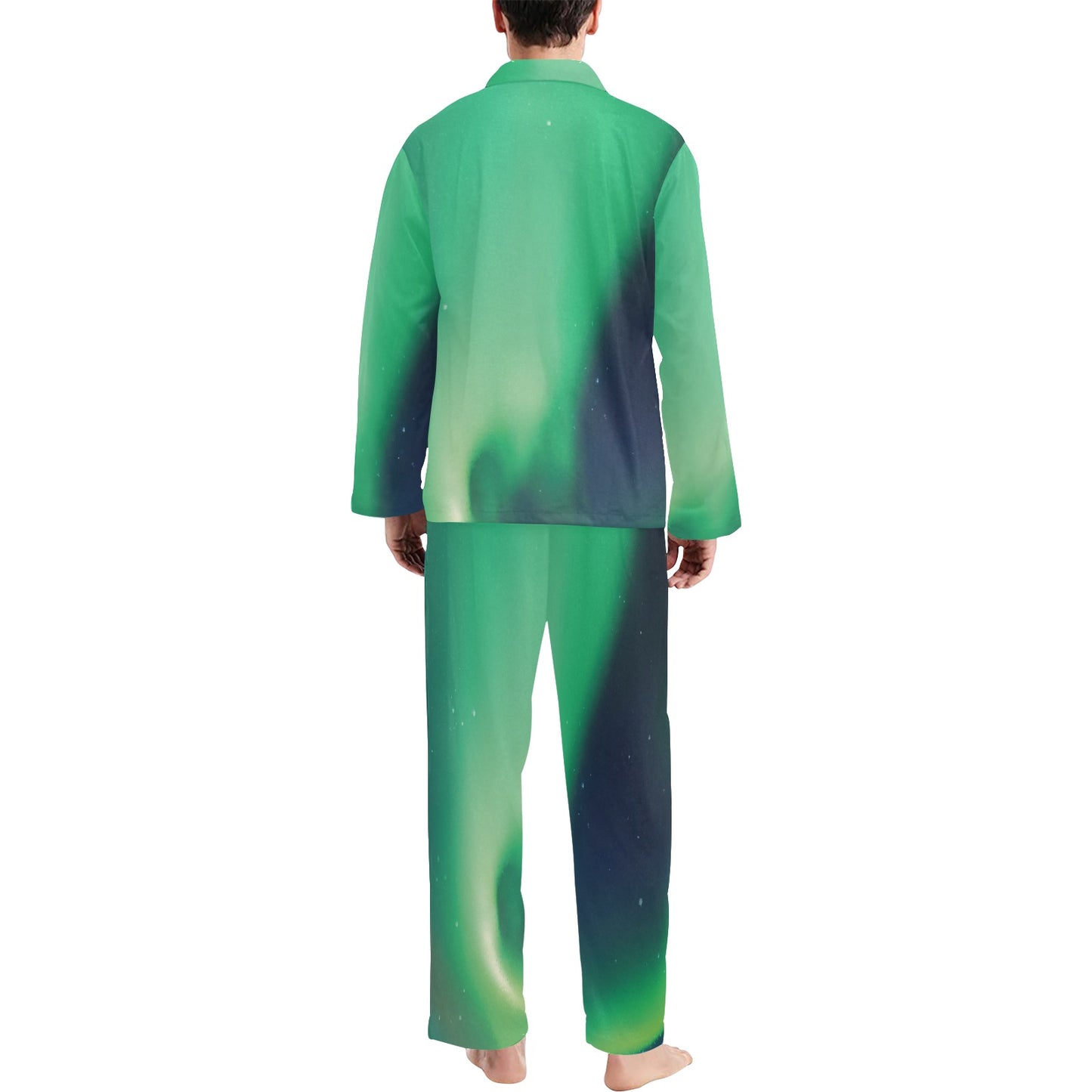 Aurora Borealis Pattern Print Design 04 Men's Long Pajama Set