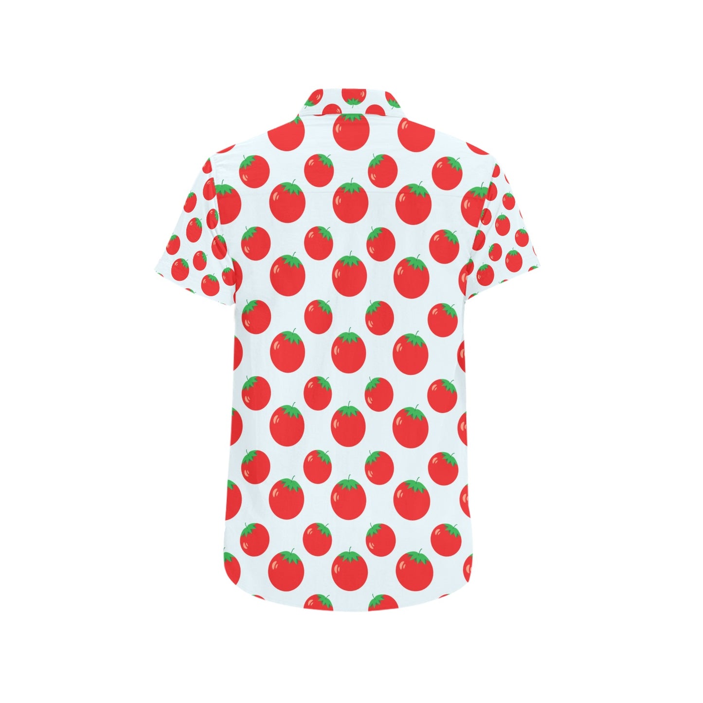 Tomato Print Design LKS307 Men Short Sleeve Button Up Shirt