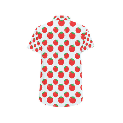 Tomato Print Design LKS307 Men Short Sleeve Button Up Shirt