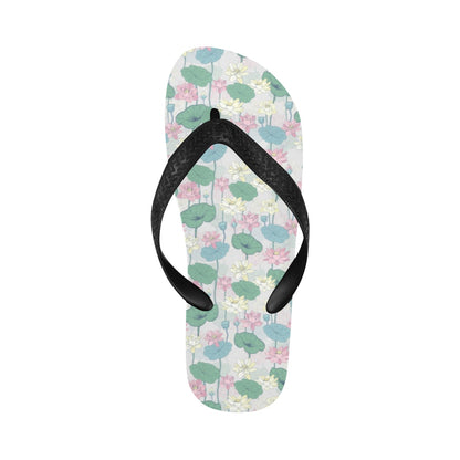 Water Lily Print Design LKS305 Flip Flops
