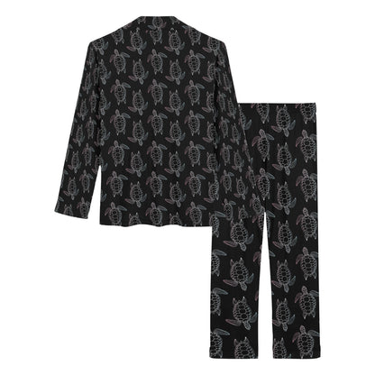 Sea Turtle Print Design LKS3012 Women's Long Pajama Set