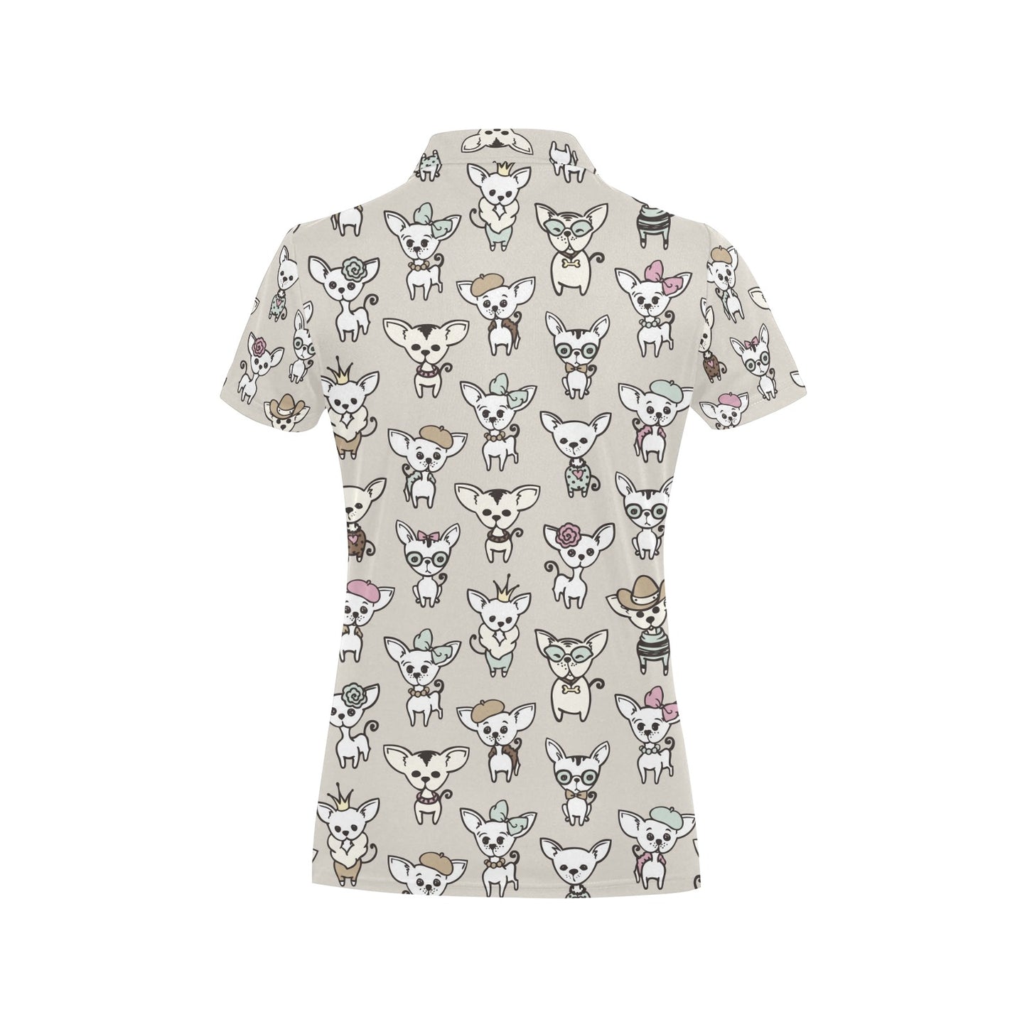 Chihuahua Pattern Print Design 02 Women's Polo Shirt